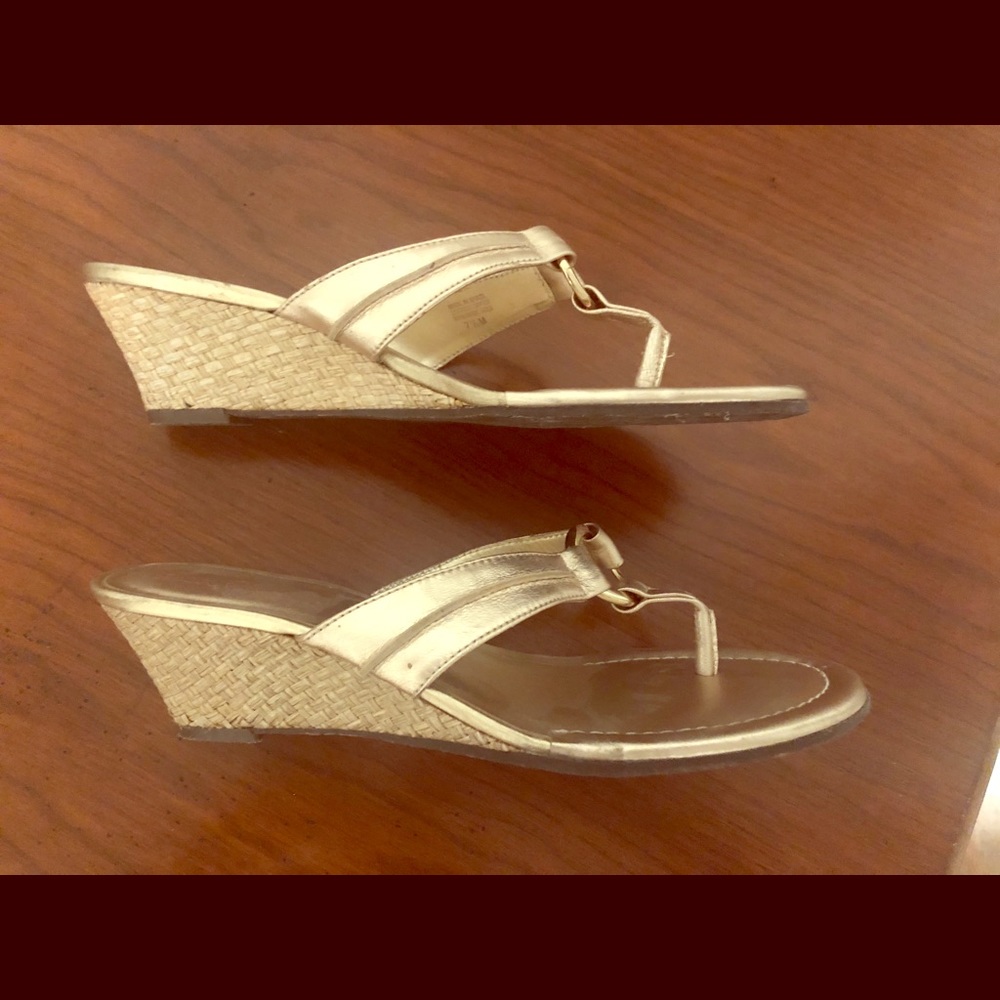 Lily Pulitzer Gold Wedge Sandals